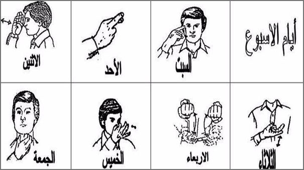 أيام الأسبوع بلغة الإشارة العربية