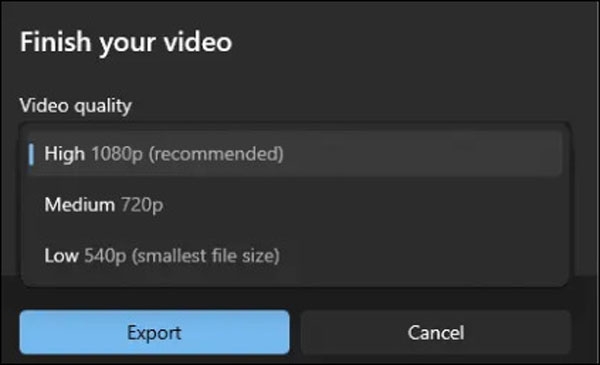 تقليل حجم الفيديو في ويندوز 11 باستخدام محرر الفيديو المدمج1