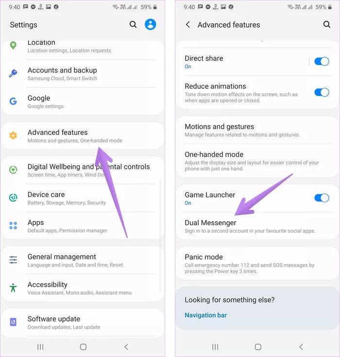 الوصول لميزة Dual Messenger في هواتف سامسونغ