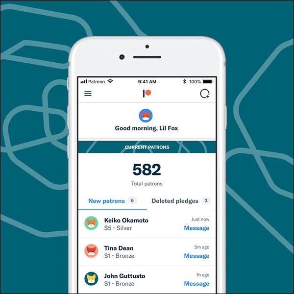 التعهد بالدعم عبر باتريون (Patreon)