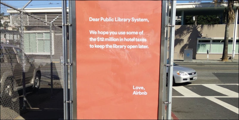 تبدي شركة إير بي إن بي (Airbnb) موقفاً عدوانياً سلبياً من الضرائب في إعلاناتها