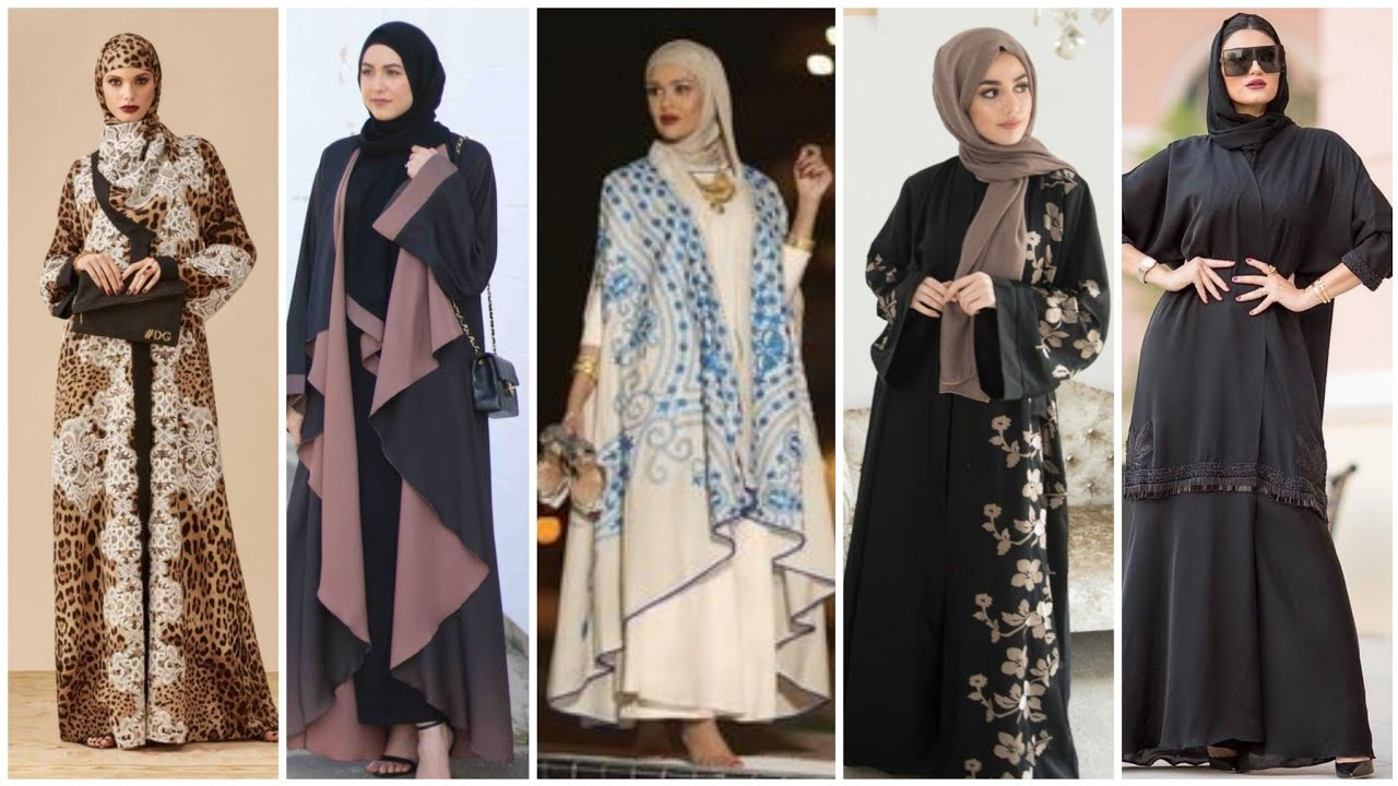 عبايات عصرية مفتوحة بألوان مختلفة 