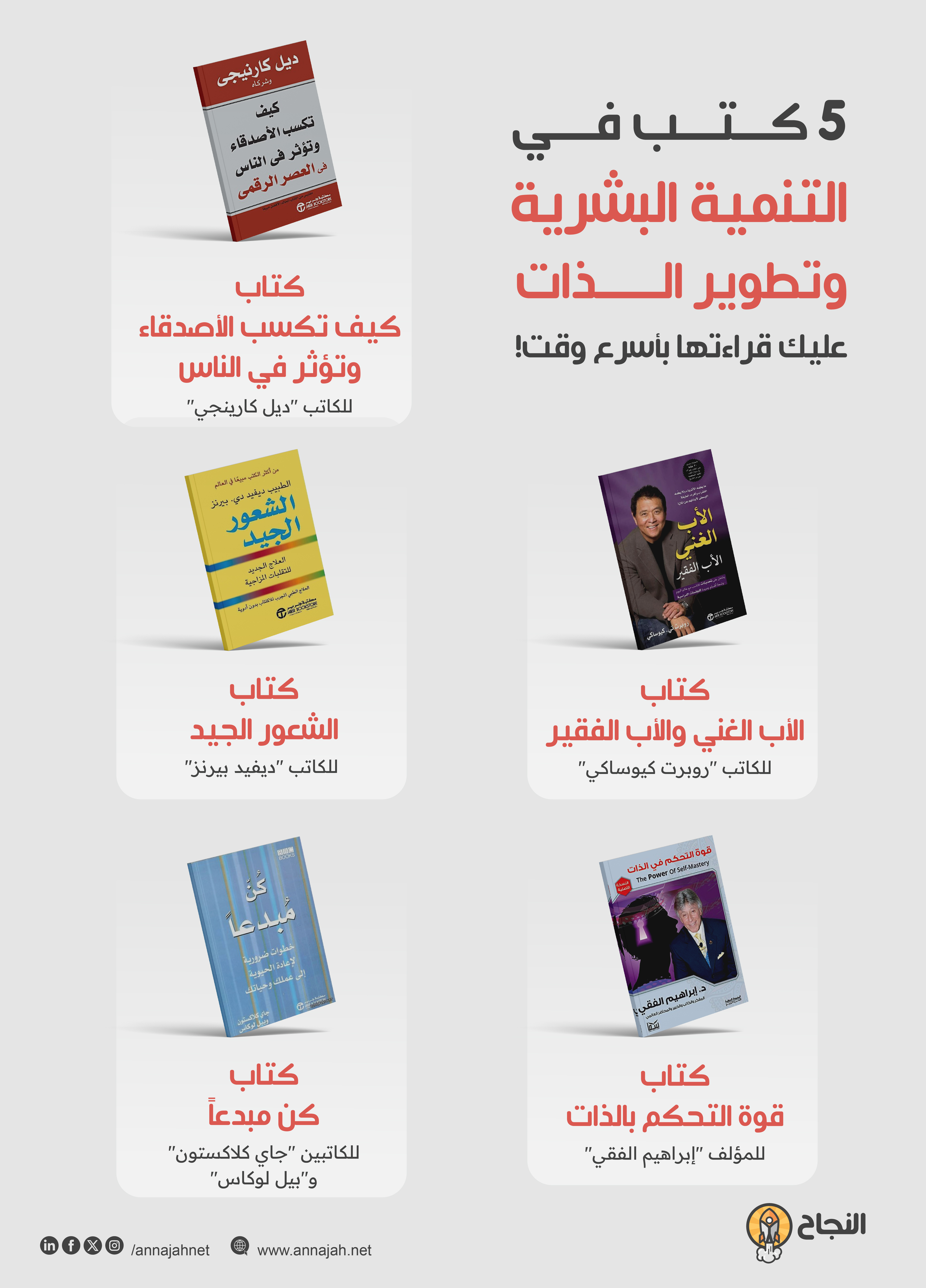 5 كتب في التنمية البشرية وتطوير الذات عليك قراءتها بأسرع وقت!