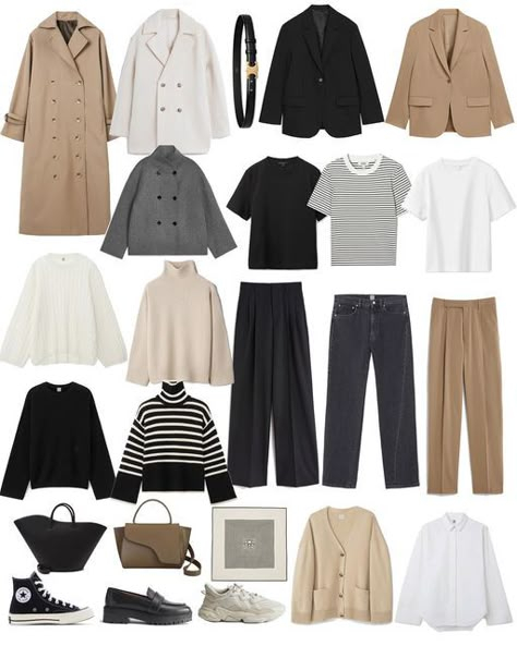 ملابس مختلفة و متنوعة متناغمة مع بعضها في خزانة كبسولية 