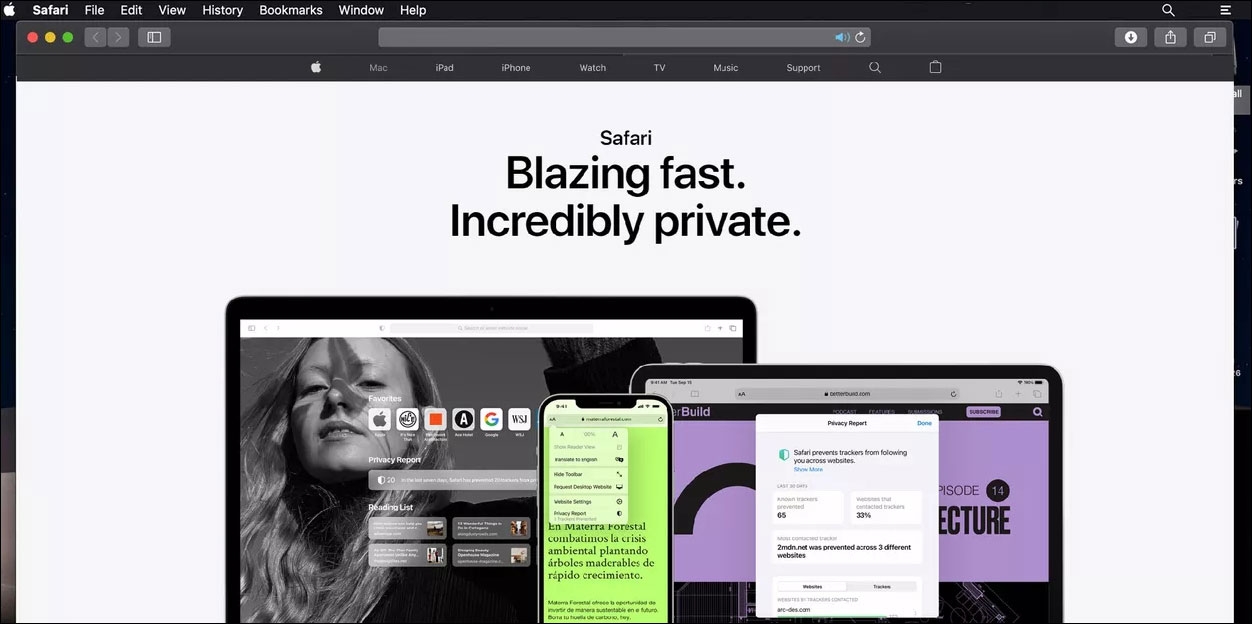 أفضل متصفح إنترنت لمستخدمي أجهزة شركة أبل، متصفح سفاري (Safari)