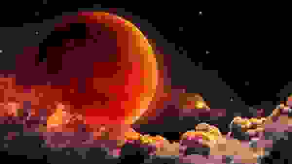 متى يتحول القمر للون الأحمر؟