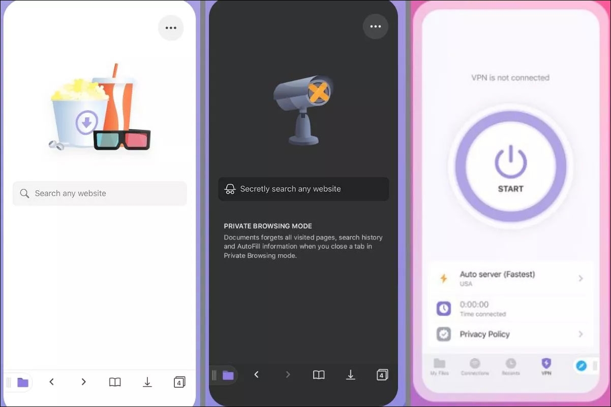 أفضل متصفح لحفظ مقاطع فيديو يوتيوب (YouTube) على أيفون (iPhone)، متصفح (Documents) من شركة (Readdle)