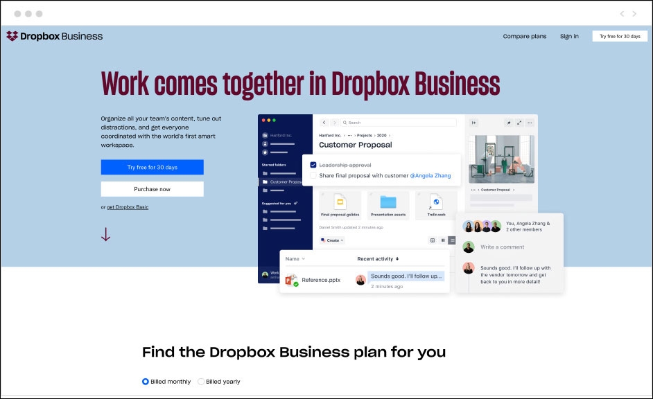مشاركة الصور ومجلدات الصور، موقع دروبوكس (Dropbox)