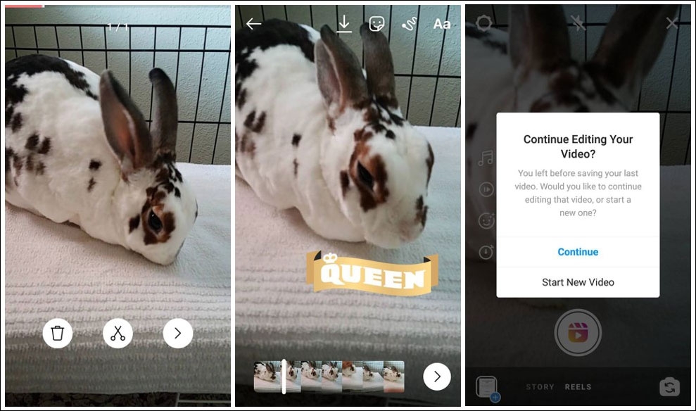 تحرير مقطغ فيديو ريلز (Reels)