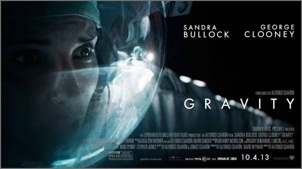 The official poster for the science fiction film Gravity