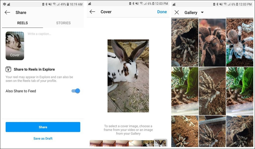 نشر فيديو ريلز (Reels) على إنستغرام