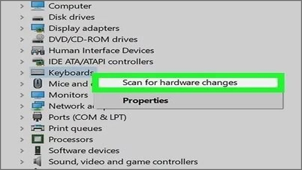 Scan for hardware changes