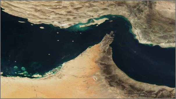 It connects the Arabian Gulf, the Gulf of Oman and the Arabian Sea
