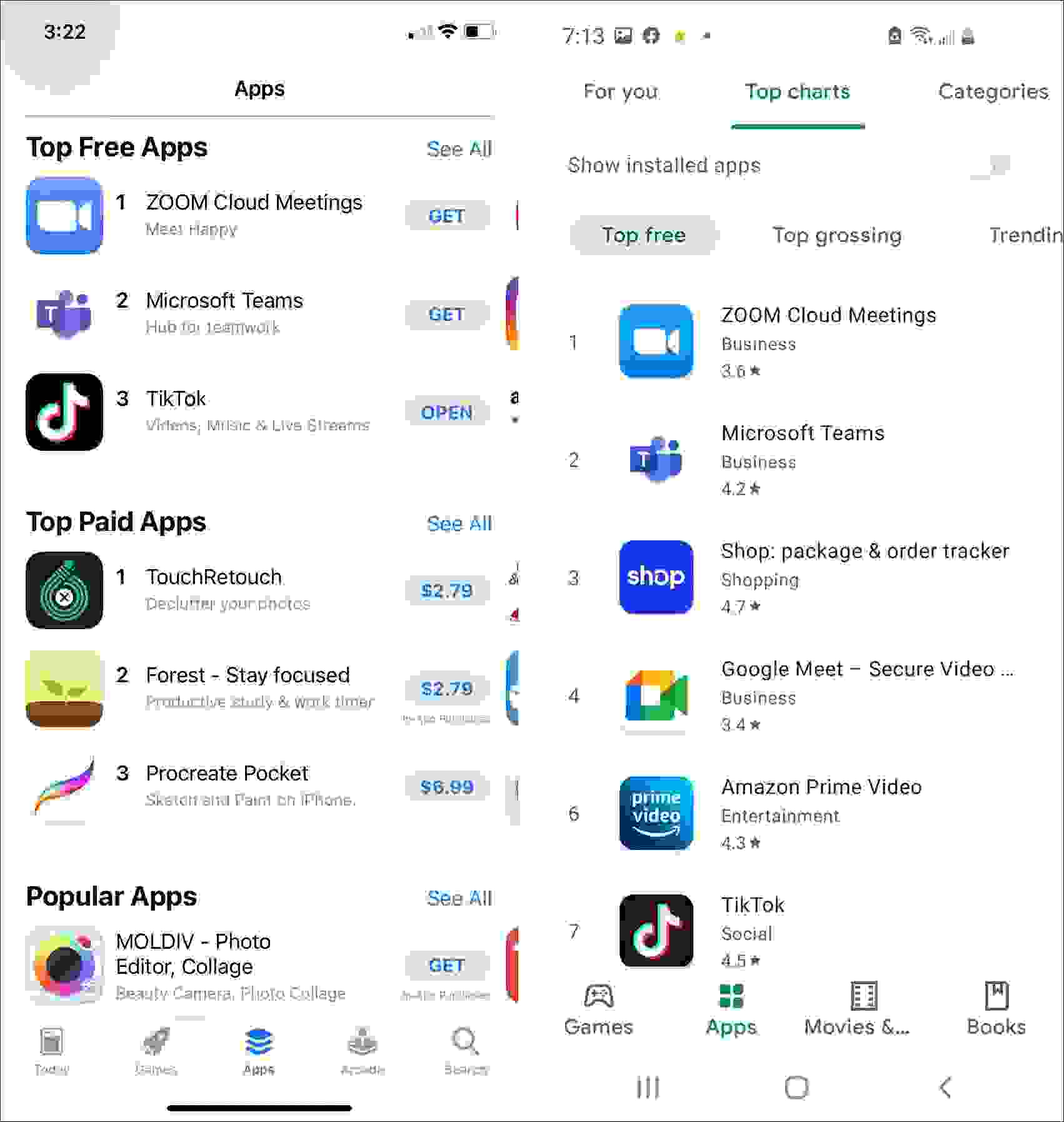 توفر التطبيقات في متجري آب ستور (App Store) وجوجل بلاي (Google Play)