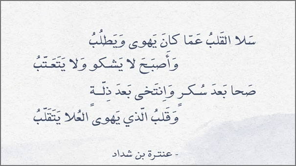 أبيات شعرية من البحر الطويل