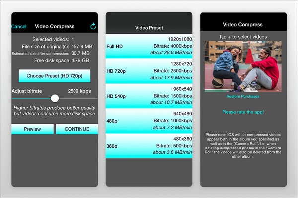 أفضل التطبيقات لضغط الفيديو، تطبيق Video Compress Shrink