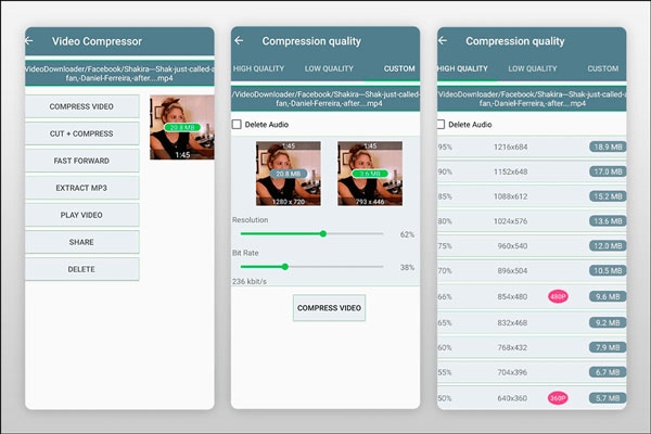 أفضل التطبيقات لضغط الفيديو، تطبيق Video Compressor