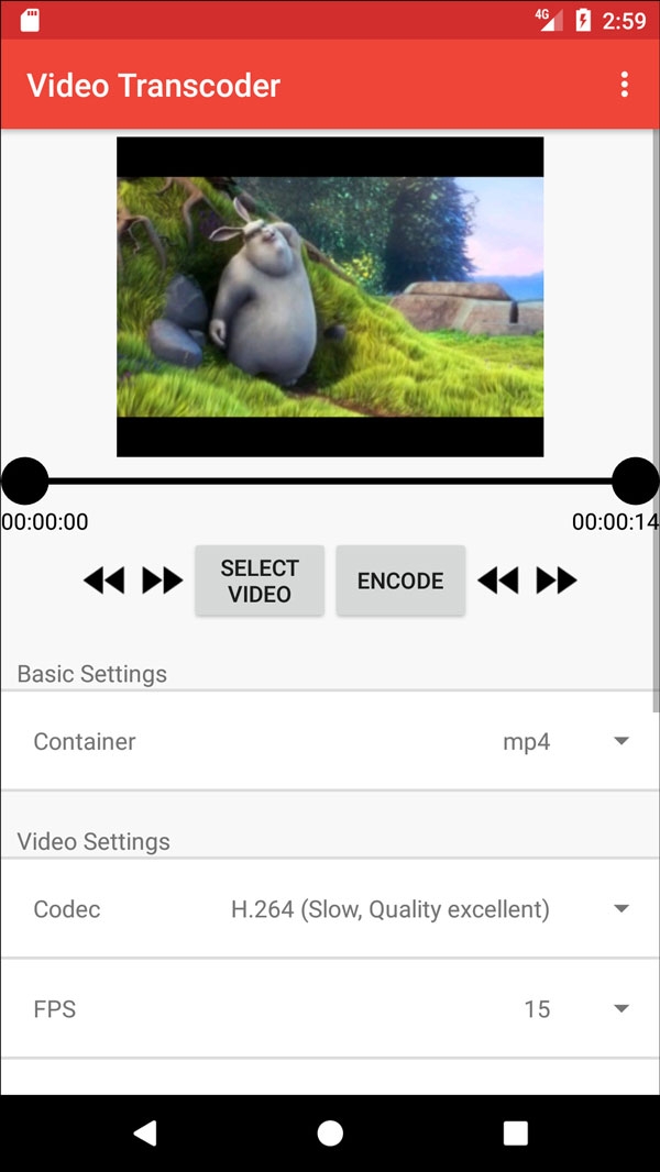 أفضل التطبيقات لضغط الفيديو، تطبيق Video Transcoder