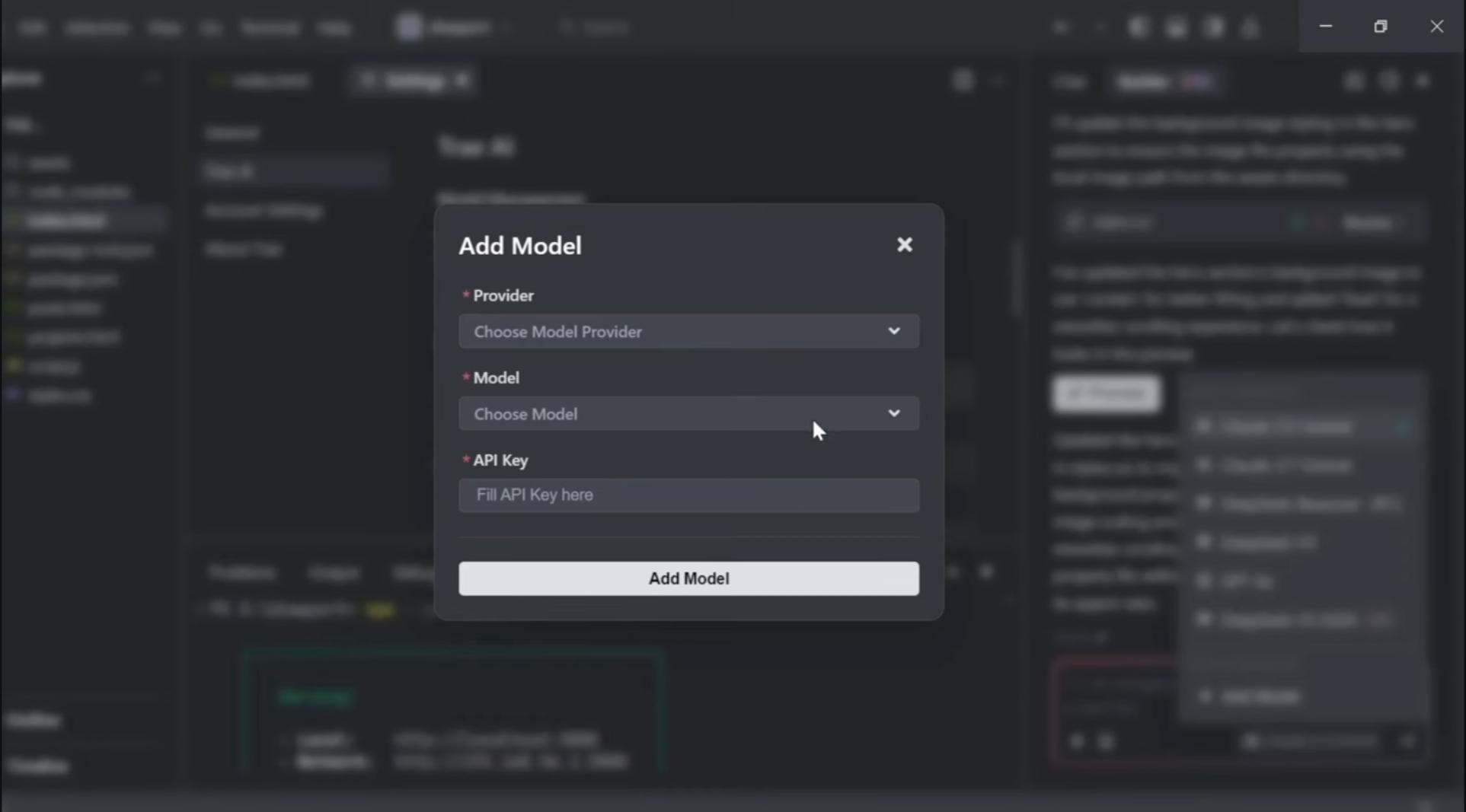 النماذج المدعومة في محرر الأكواد Trae AI 