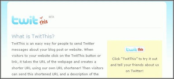 زر تويت ذيس (TwitThis)