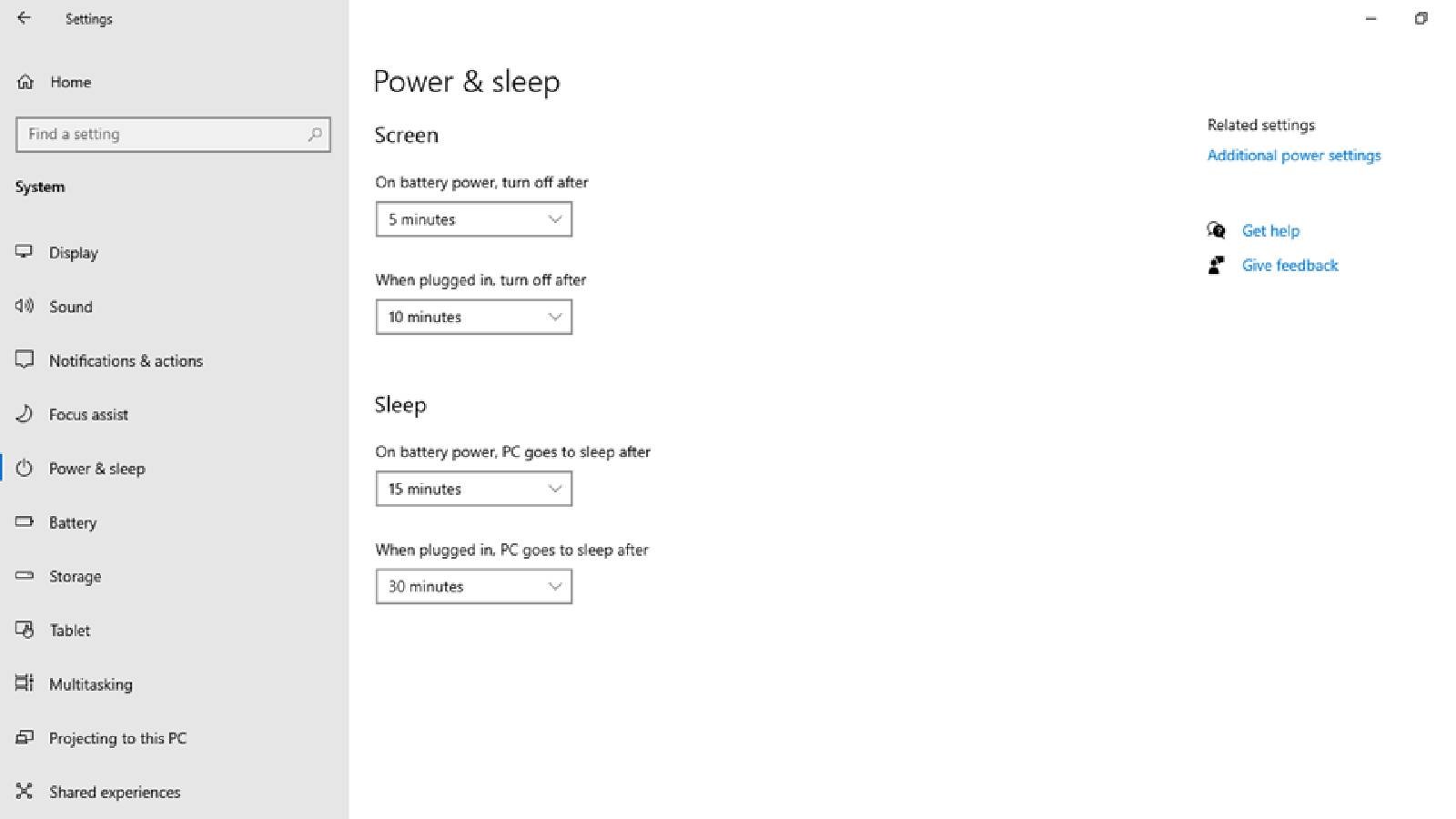 نافذة إعدادت الطاقة لويندوز 11 وتظهر معها جميع الخيارات 