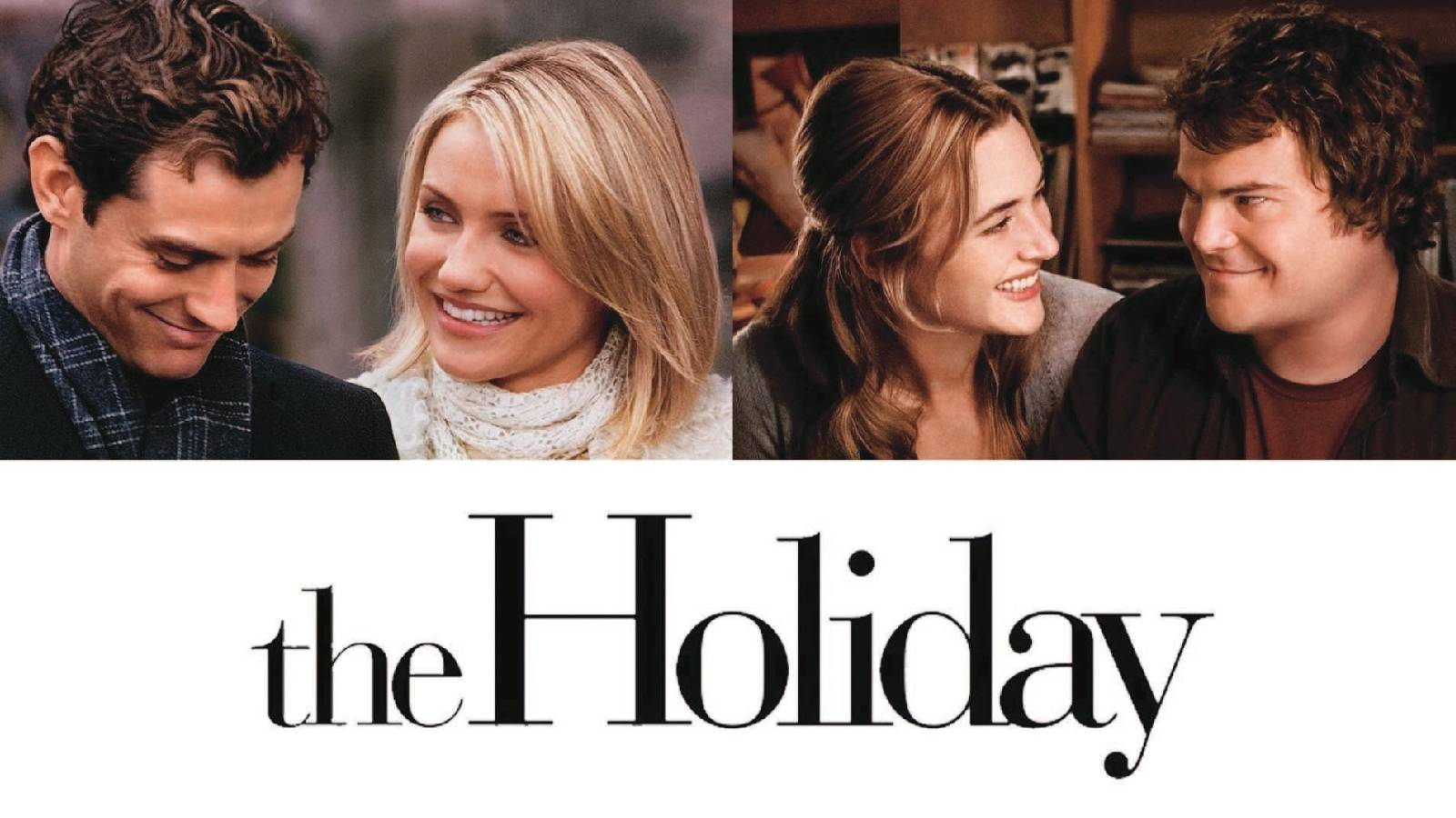 الصورة مقسومة بشكل افقي الى نصفين في القسم العلوي يظهر ابطال الفيلم ينظرون الى بعضهم وهم مبتسمون  وفي اسفل الصورة وعلى خلفية بيضاء مكتوب اسم الفيلم باللون الاسود 