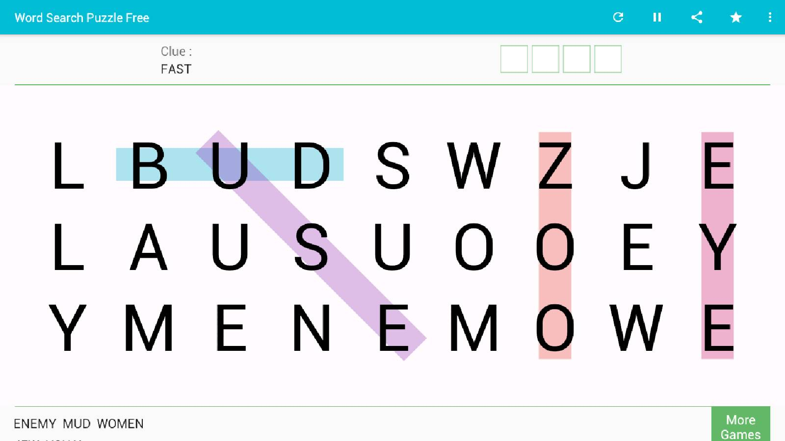 مجموعة من الاحرف موزعة يجب ربطها لتشكل كلمة لها معنى 