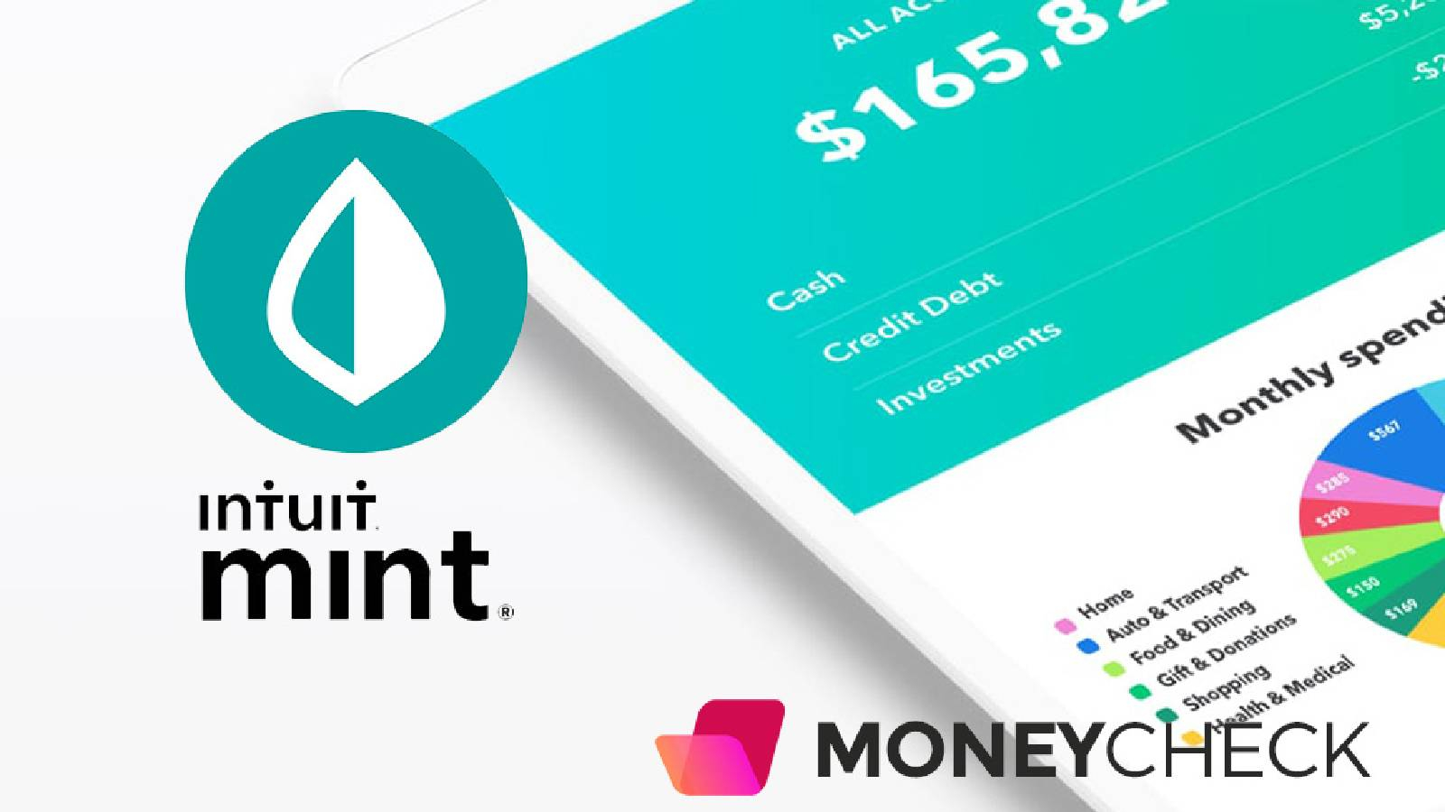 جهاز هاتف ذكي تظهر على شاشته توفير مبلغ من الدولارات و بجابنه ورةق ضمن دائةخضراء و عبارة mint تحتها 