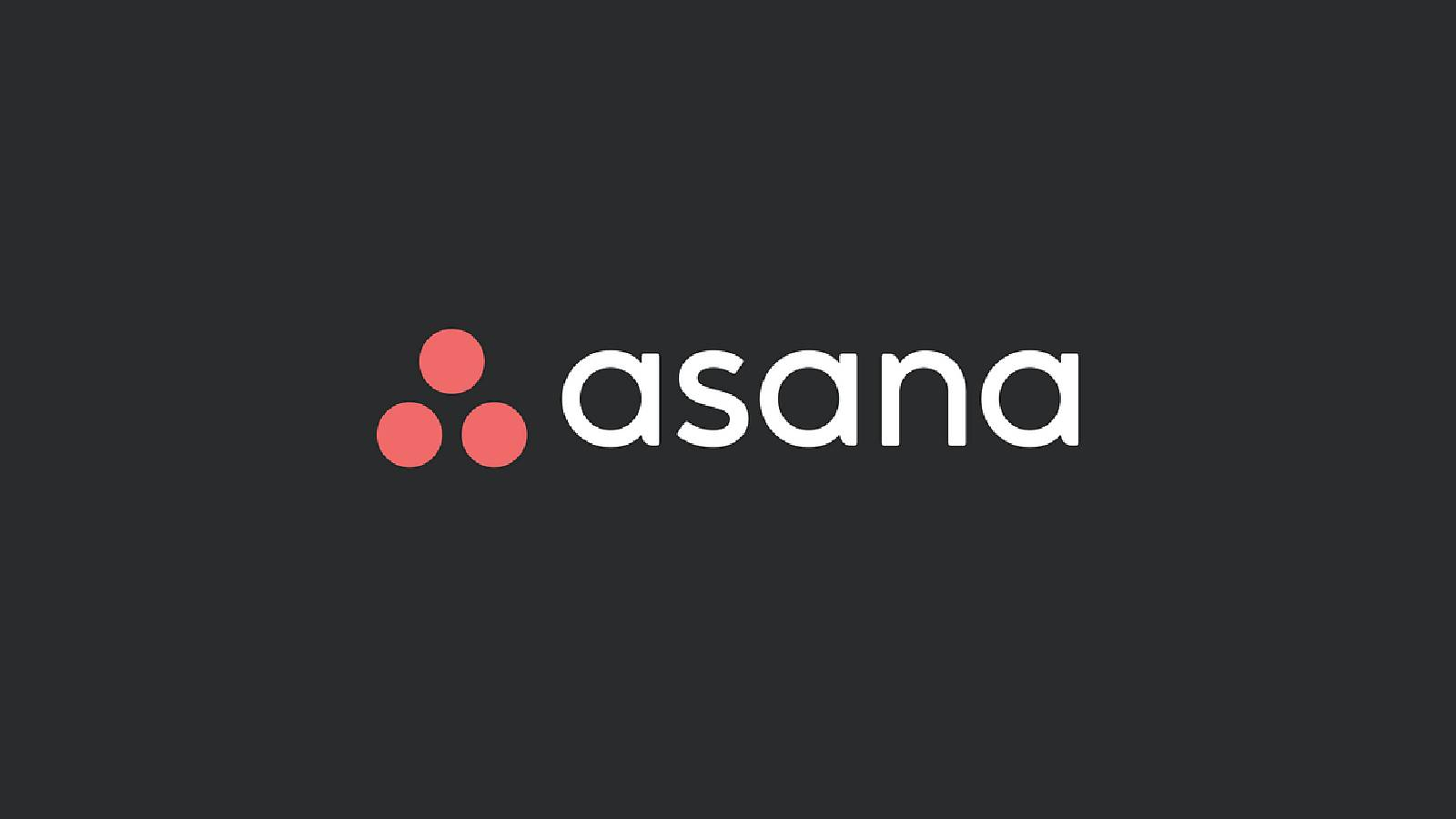 تطبيق اسانا على خلفية سوداء تظهر ثلاث نقاط حمراء على الجهة اليسرى و بجانبها asana