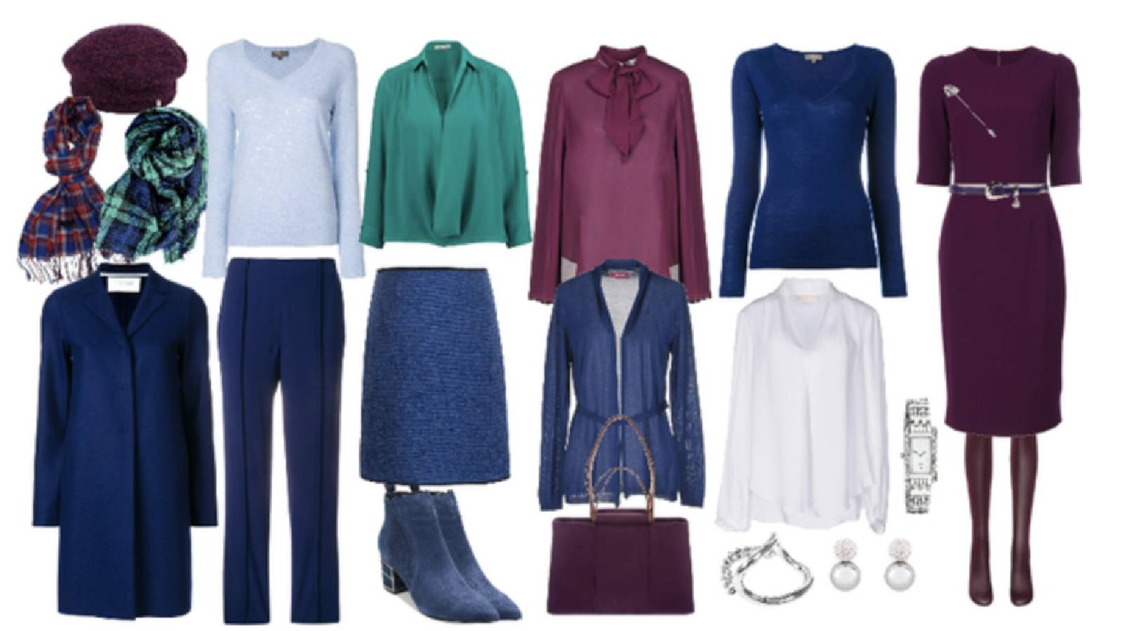 مجموعة من الالبسة متناغمة فيما بينها