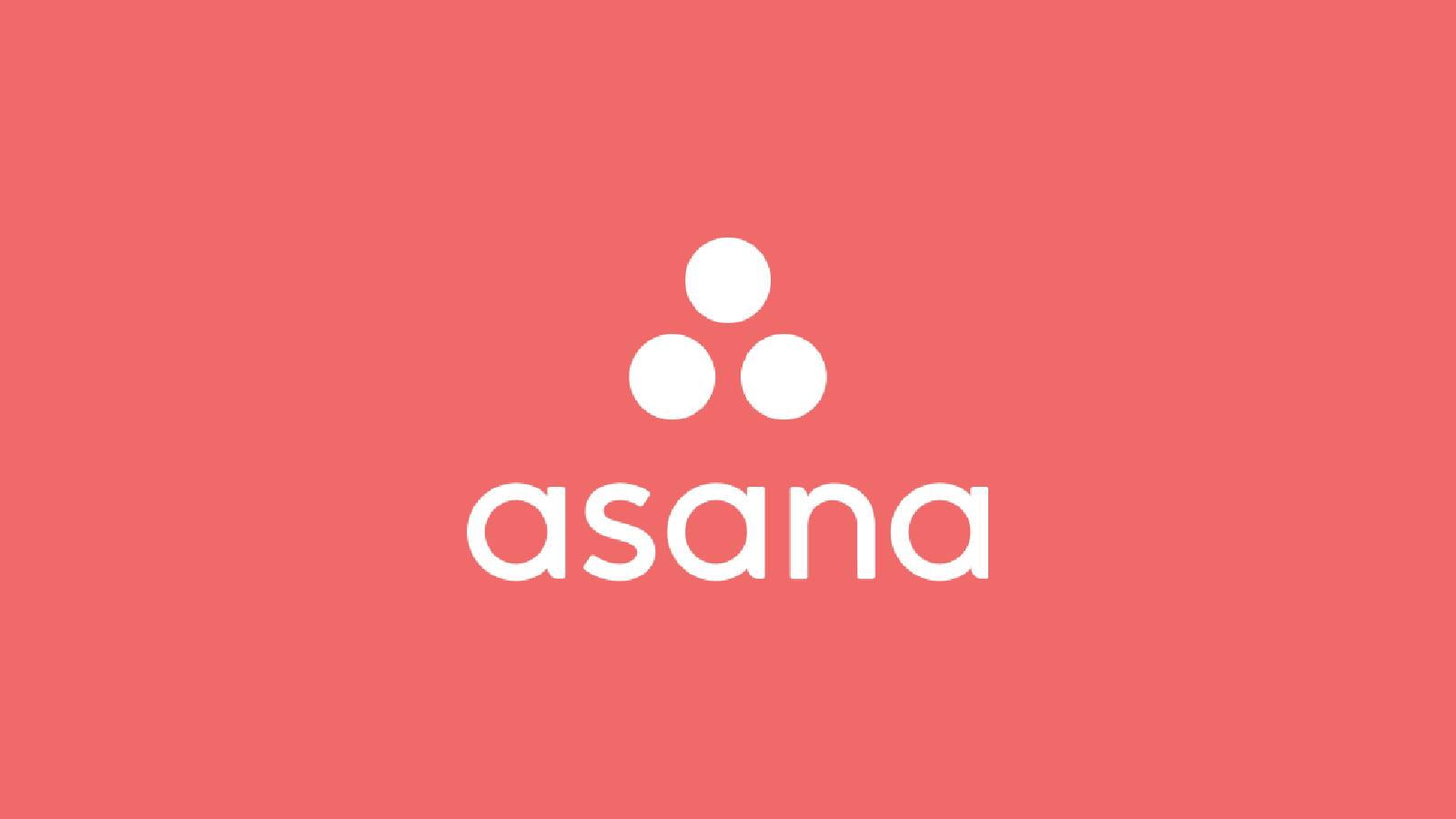 على خلفية برتقالية تظهر ثلاث نقاط بيضاء و تحتها كلمة asana
