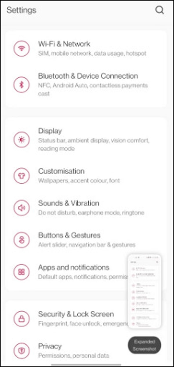 كيفية أخذ لقطة شاشة على هاتف OnePlus