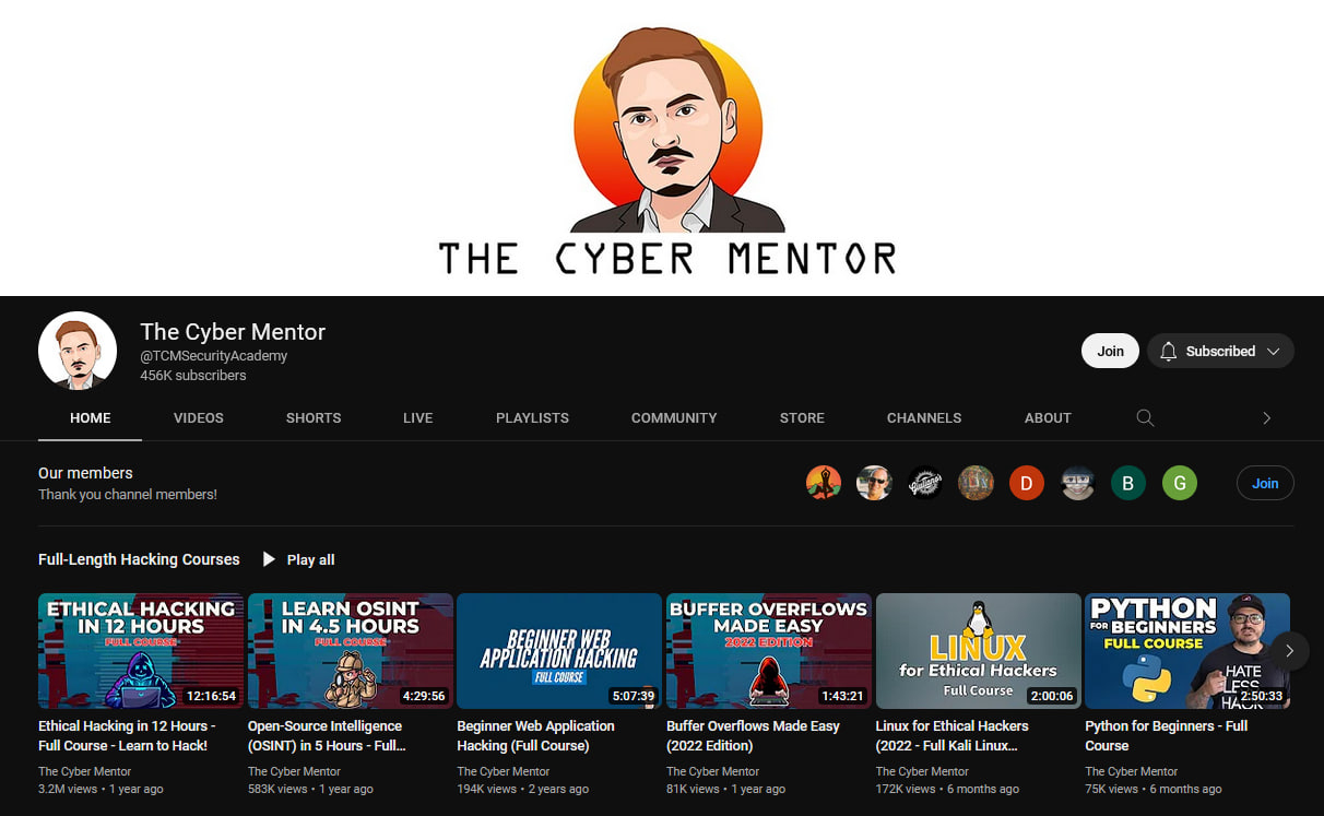 المسارات التدريبية في منصة سايبر مينتور