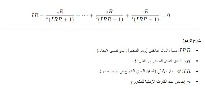 معدل العائد الداخلي (IRR)