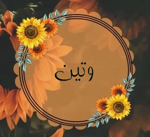 صورة نصية مزخرفة لاسم وتين