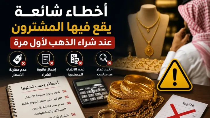 أخطاء شائعة يقع فيها المشترون عند شراء الذهب في السعودية لأول مرة