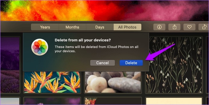 حذف الصور باستخدام جهاز كمبيوتر ماك