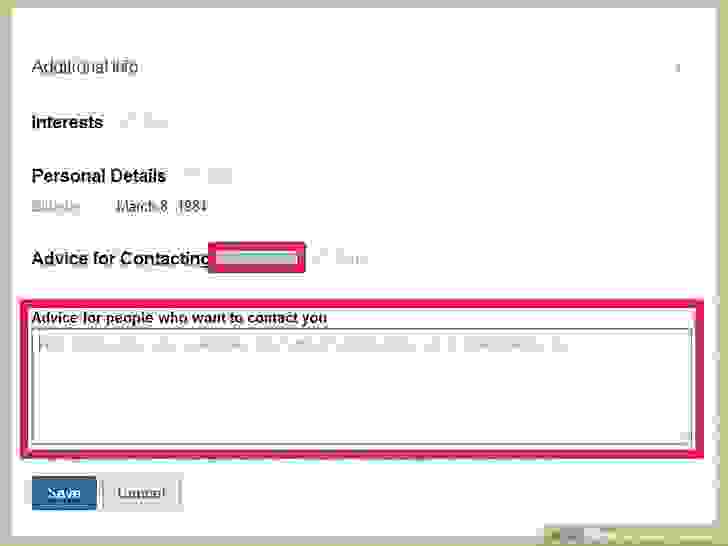 قم بإضافة موقع الويب الخاص بك أو موقع شركتك على الويب وصفحتك على تويتر أو معلومات المدونة الخاصة بك