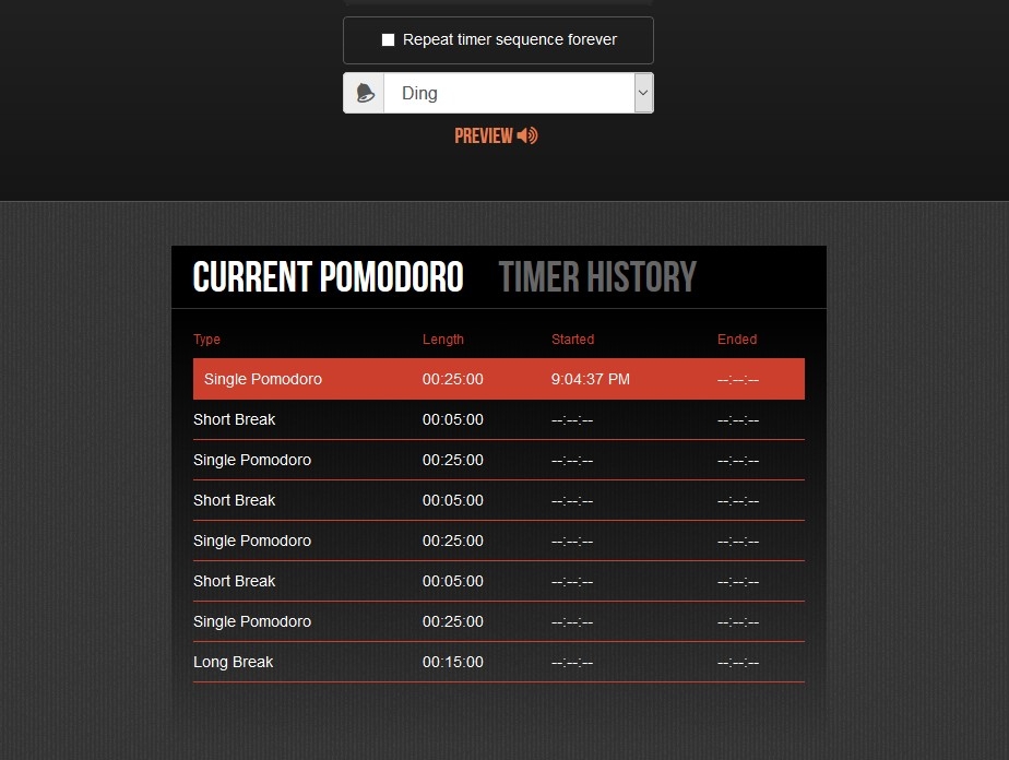 تطبيق Marinara Timer - Settings