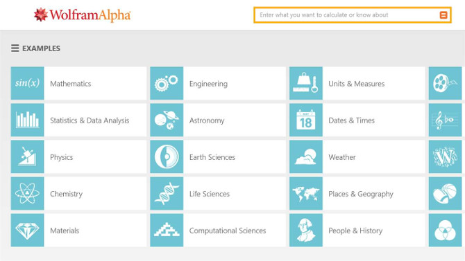 Wolfram Alpha (أرقام وحقائق الأبحاث)
