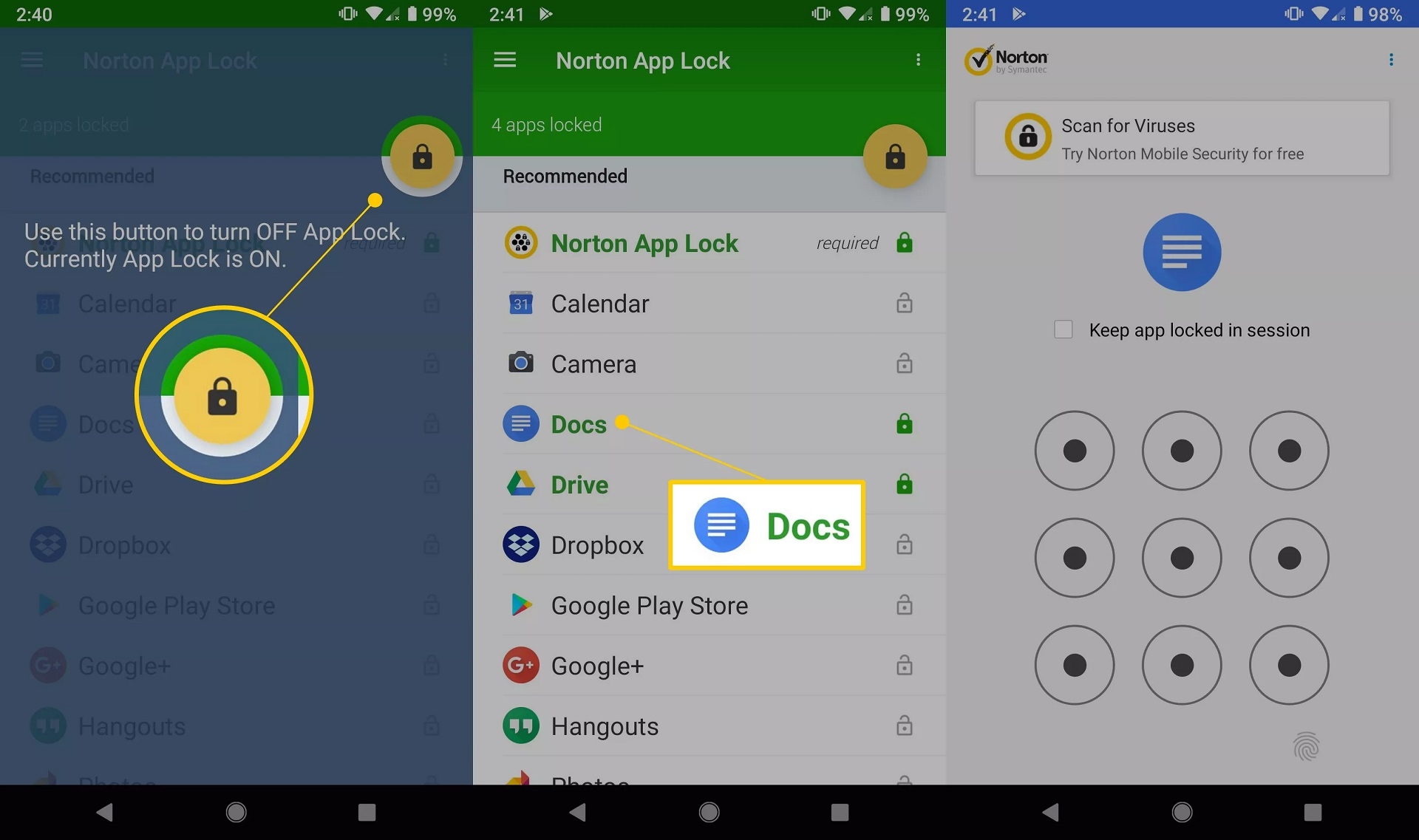 كيفية تعيين كلمة المرور للتطبيقات باستخدام تطبيق Norton App Lock في أندرويد