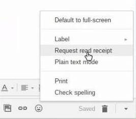 Gmail read receipt option