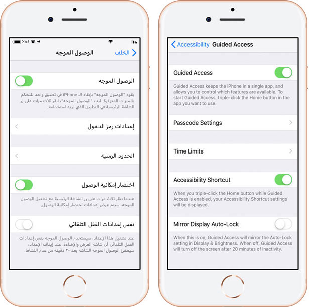 Guided Access iOS - الوصول الموجه أيفون