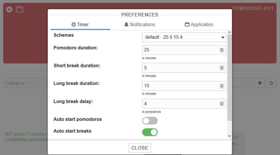 تطبيق Pomodoro Tracker - Settings تطبيق Pomodoro Tracker - Settings