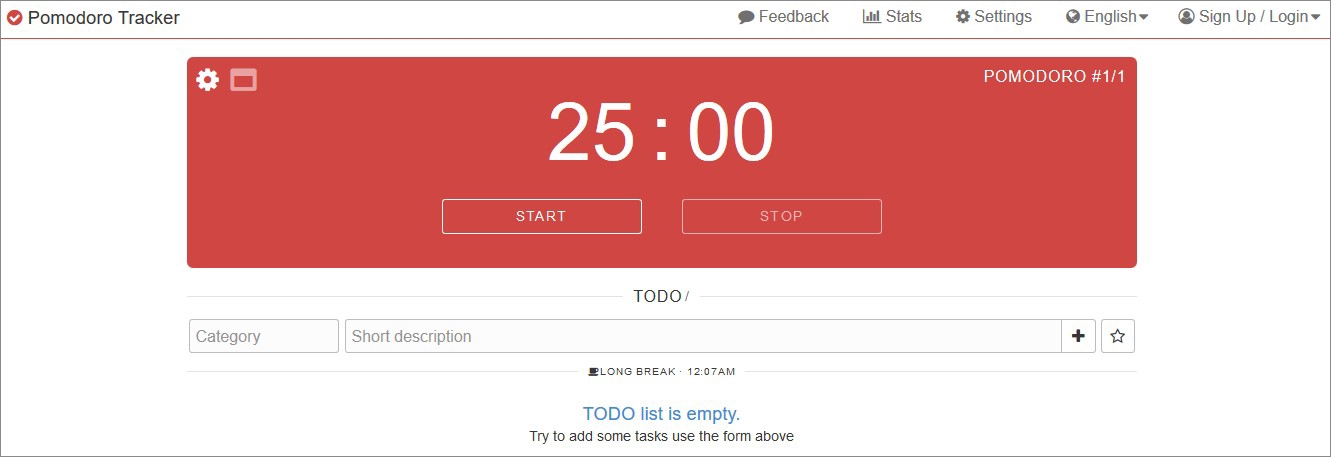 تطبيق Pomodoro Tracker